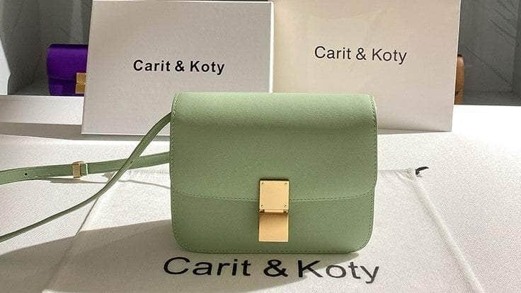 Metal Lock Statement Mini Square Crossbody Bag Large / Green