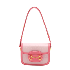 Metallic Detail Two-Tone Pink Shoulder Bag