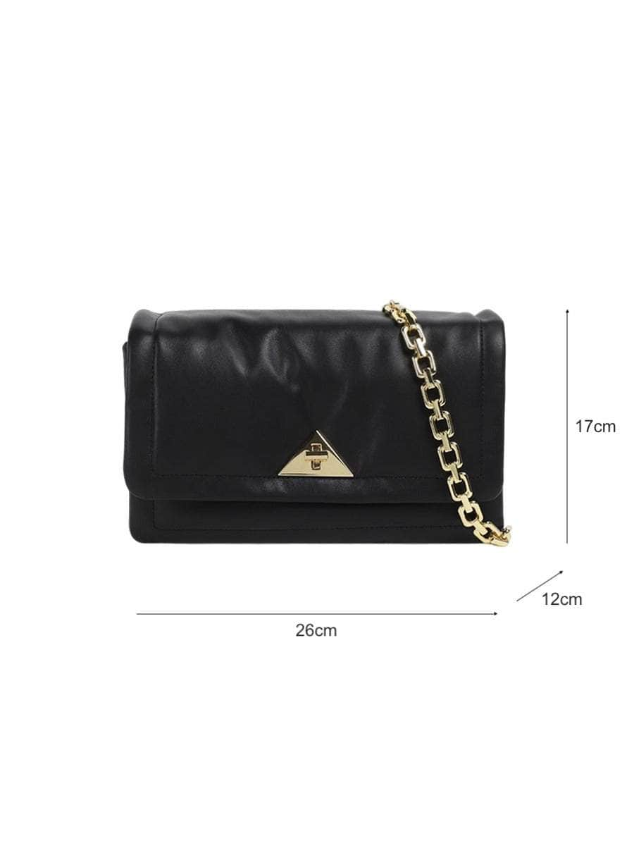 Metallic Embellished Crossbody Bag with Chain Strap Detail