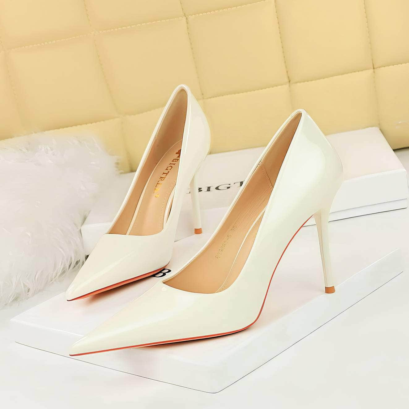 Metallic Shiny Pointy Toe Stiletto Heels