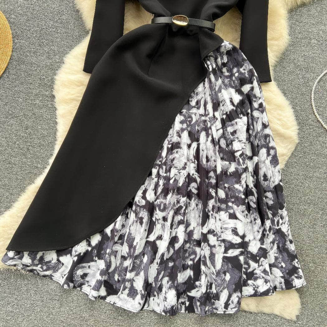 Mid Sleeves Floral Printed Midi Dress