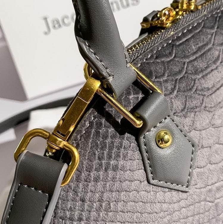 Mini Crocodile Microfiber Leather Handbag