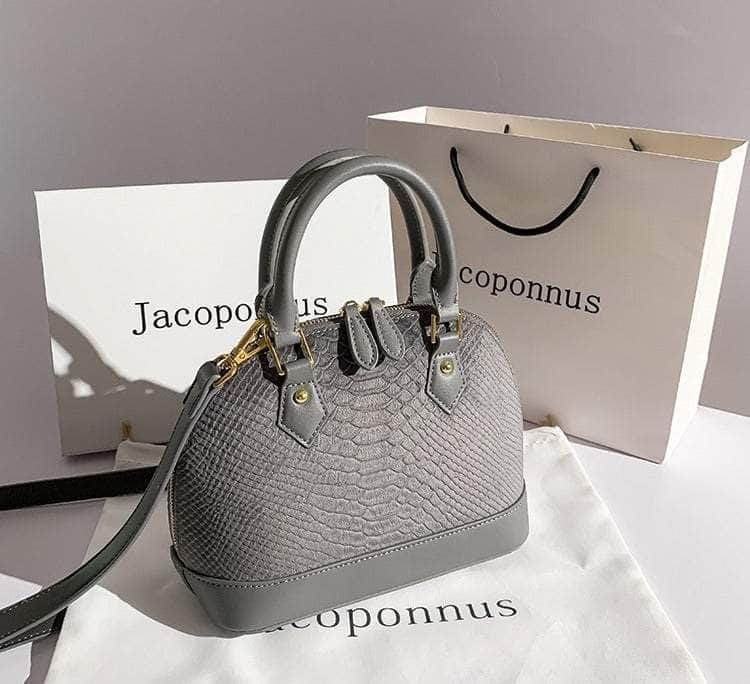 Mini Crocodile Microfiber Leather Handbag