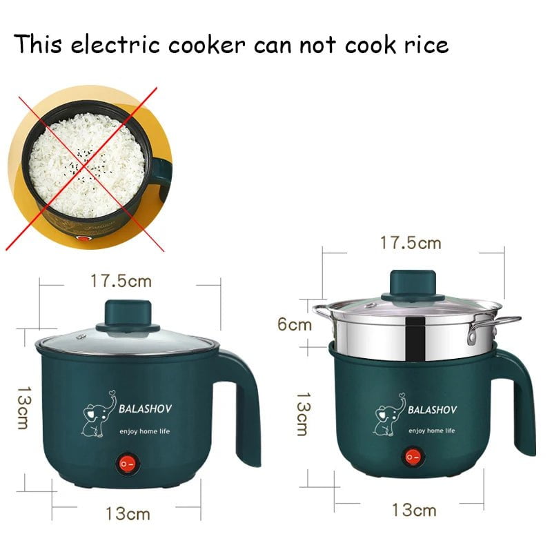 Mini Electric Cooker: Non-Stick Cooking, Single/Double Hot Pot, Steamer - Multifunction for Home