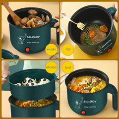 Mini Electric Cooker: Non-Stick Cooking, Single/Double Hot Pot, Steamer - Multifunction for Home