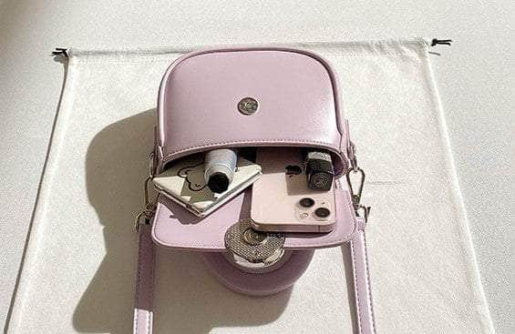 Mini Flap Button Statement Saddle Bag