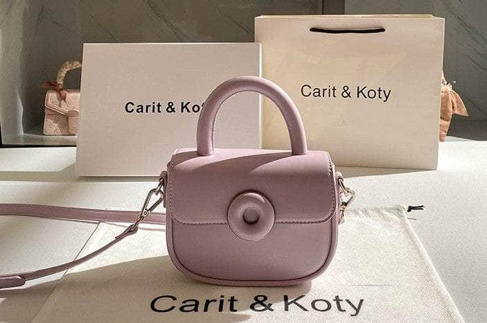 Mini Flap Button Statement Saddle Bag Purple