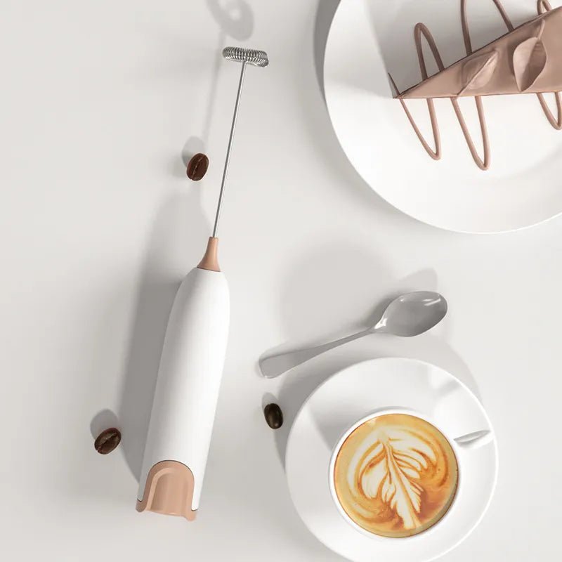 Mini Handheld Milk Frother - Latte, Coffee, Cappuccino, Matcha, Hot Chocolate, Egg Beater Brown / China