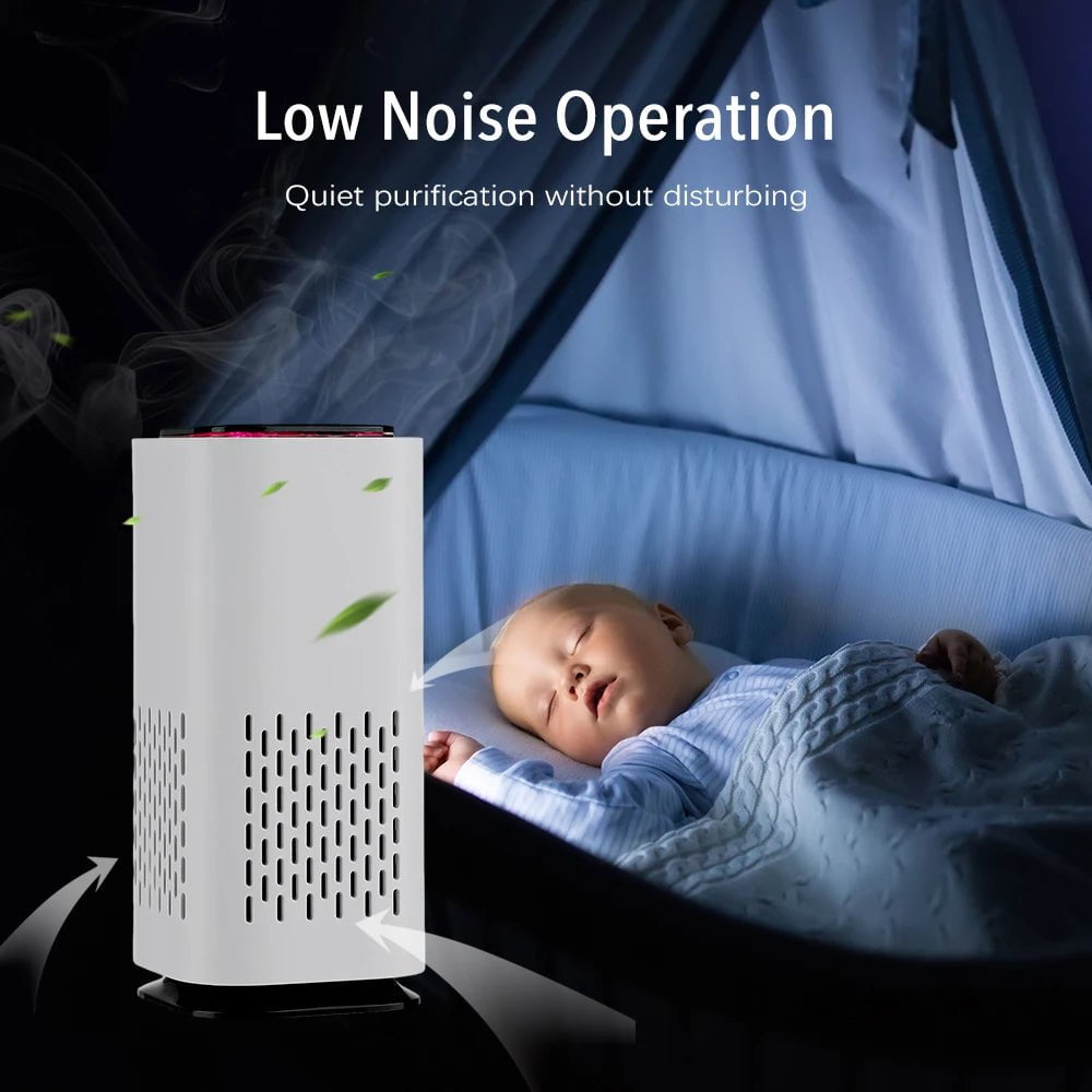Mini Negative Ion Air Purifier - Low Noise, USB Portable Air Cleaner, Dust and Formaldehyde Remover, Freshens Air