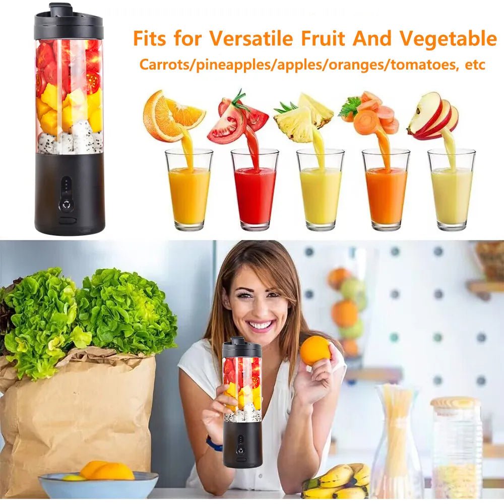 Mini Portable Electric Fruit Juicer - Smoothie Blender, Rechargeable, Multifunctional Mixer