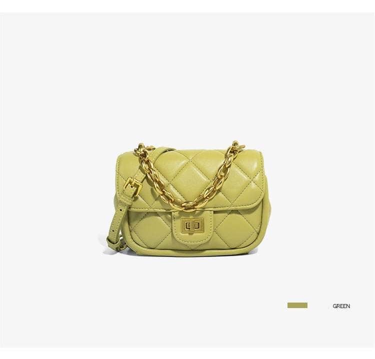 Mini Quilted Chain Shoulder Bag Green