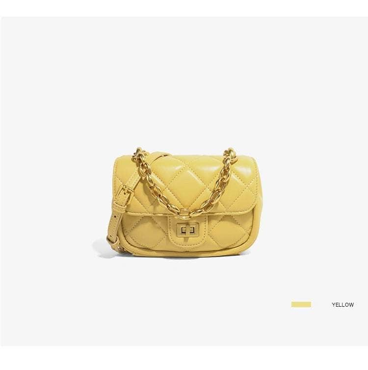 Mini Quilted Chain Shoulder Bag Yellow