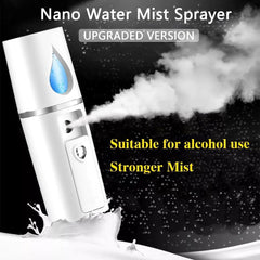 Mini Rechargeable Facial Mister: Portable Handy Face Humidifier, Skin Care Sprayer for Hydrating