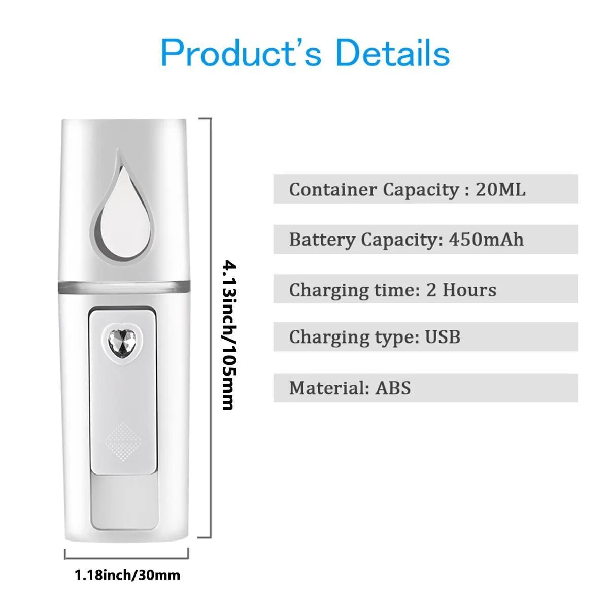 Mini Rechargeable Facial Mister: Portable Handy Face Humidifier, Skin Care Sprayer for Hydrating