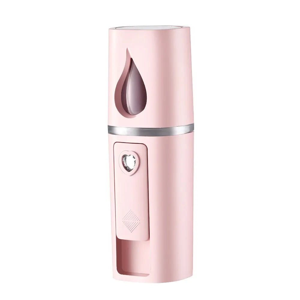 Mini Rechargeable Facial Mister: Portable Handy Face Humidifier, Skin Care Sprayer for Hydrating Brown