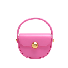 Minimalist Half-Round Metal Detail Saddle Bag