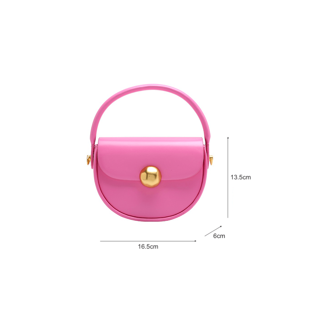 Minimalist Half-Round Metal Detail Saddle Bag