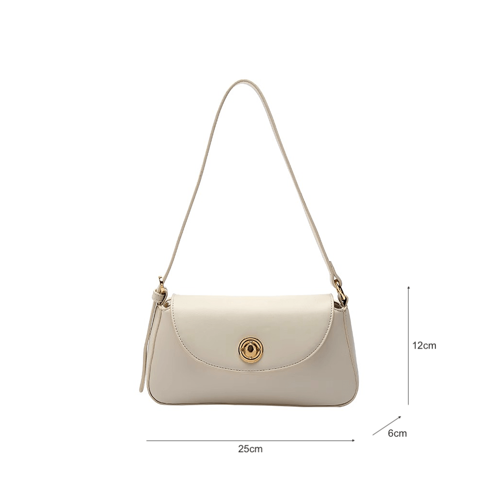 Minimalist Metal Embellished Top Handle Handbag