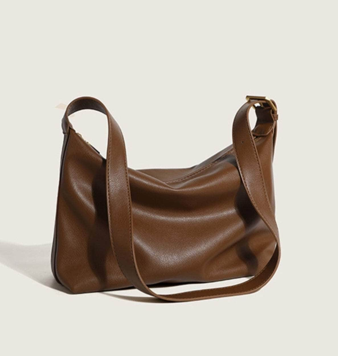 Minimalistic Leather Handbag with Bucket Tote Design