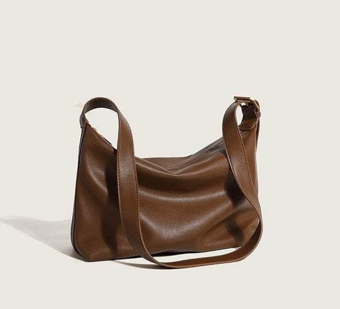 Minimalistic Leather Handbag with Bucket Tote Design