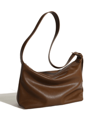 Minimalistic Leather Handbag with Bucket Tote Design