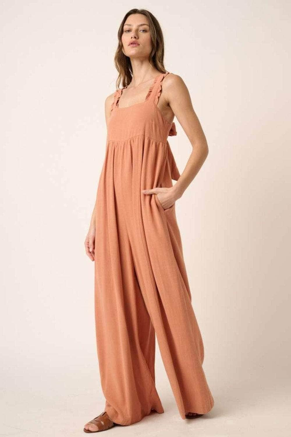 Mittoshop Sleeveless Wide Leg Jumpsuit Ginger / S