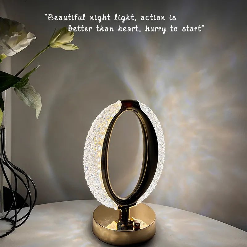 Modern Crystal Table Lamp: LED Touch, Bedroom, Restaurant, Bar, Bedside Night Light