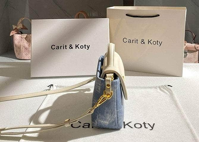 Modern Denim Mini Handbag with Flap Detailing