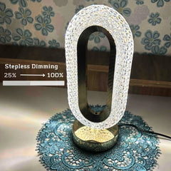 Modern Luxury Oval Crystal Table Lamp: USB Rechargeable, Living Room, Bedroom, Bedside, Creative Decoration, Atmosphere Night Light Gold / changeable