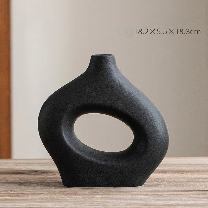 Modern Nordic Style Ceramic Vase - Free Shipping, Luxury Decorative Vases for Home, Room Design, and Flower Arrangements Small height 18.3cm 1