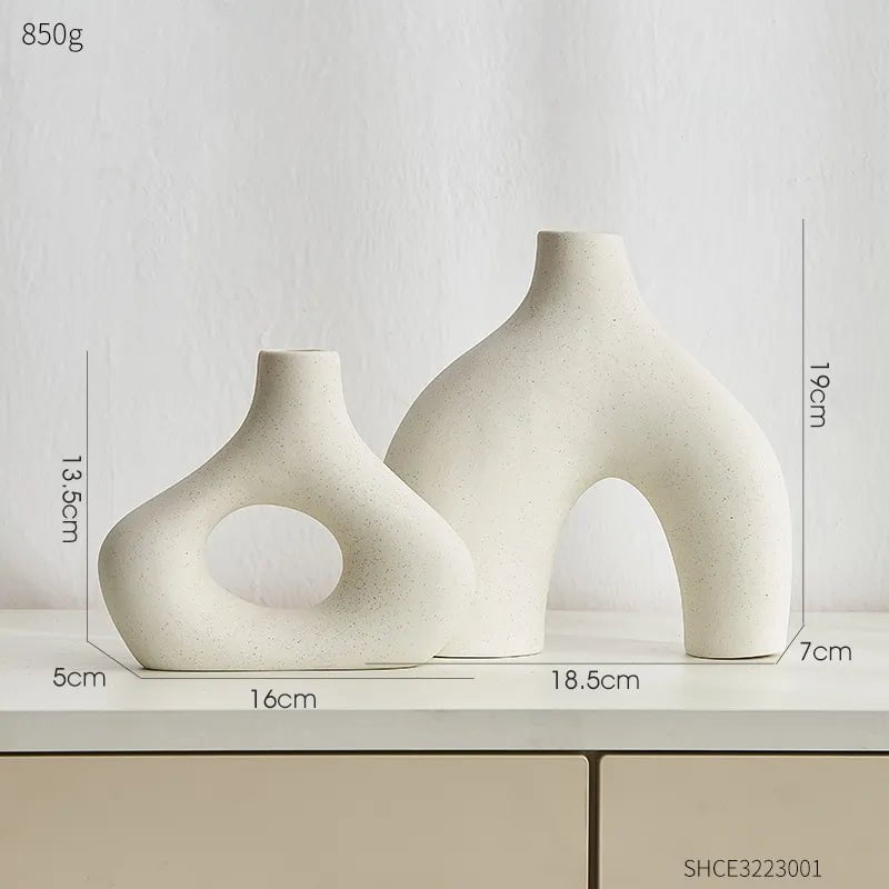 Modern Nordic Style Ceramic Vase: Home and Office Decor, Shelf Accessories vase 2pcs 1