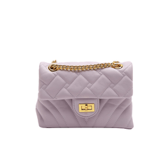 Modern Quilted Lavender Bag with Dual Chain Straps