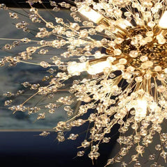 Modern Sky Star Crystal Pendant LED Lighting: Fireball Dandelion for Restaurant, Living Room, Bar - Art Danish Luminaire