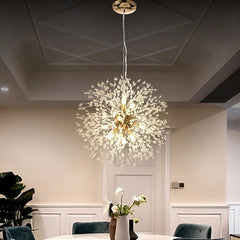 Modern Sky Star Crystal Pendant LED Lighting: Fireball Dandelion for Restaurant, Living Room, Bar - Art Danish Luminaire