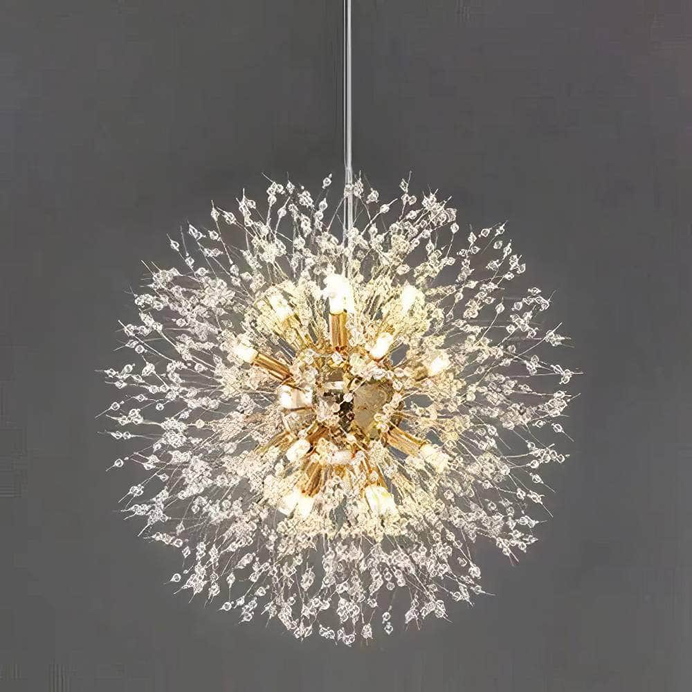 Modern Sky Star Crystal Pendant LED Lighting: Fireball Dandelion for Restaurant, Living Room, Bar - Art Danish Luminaire