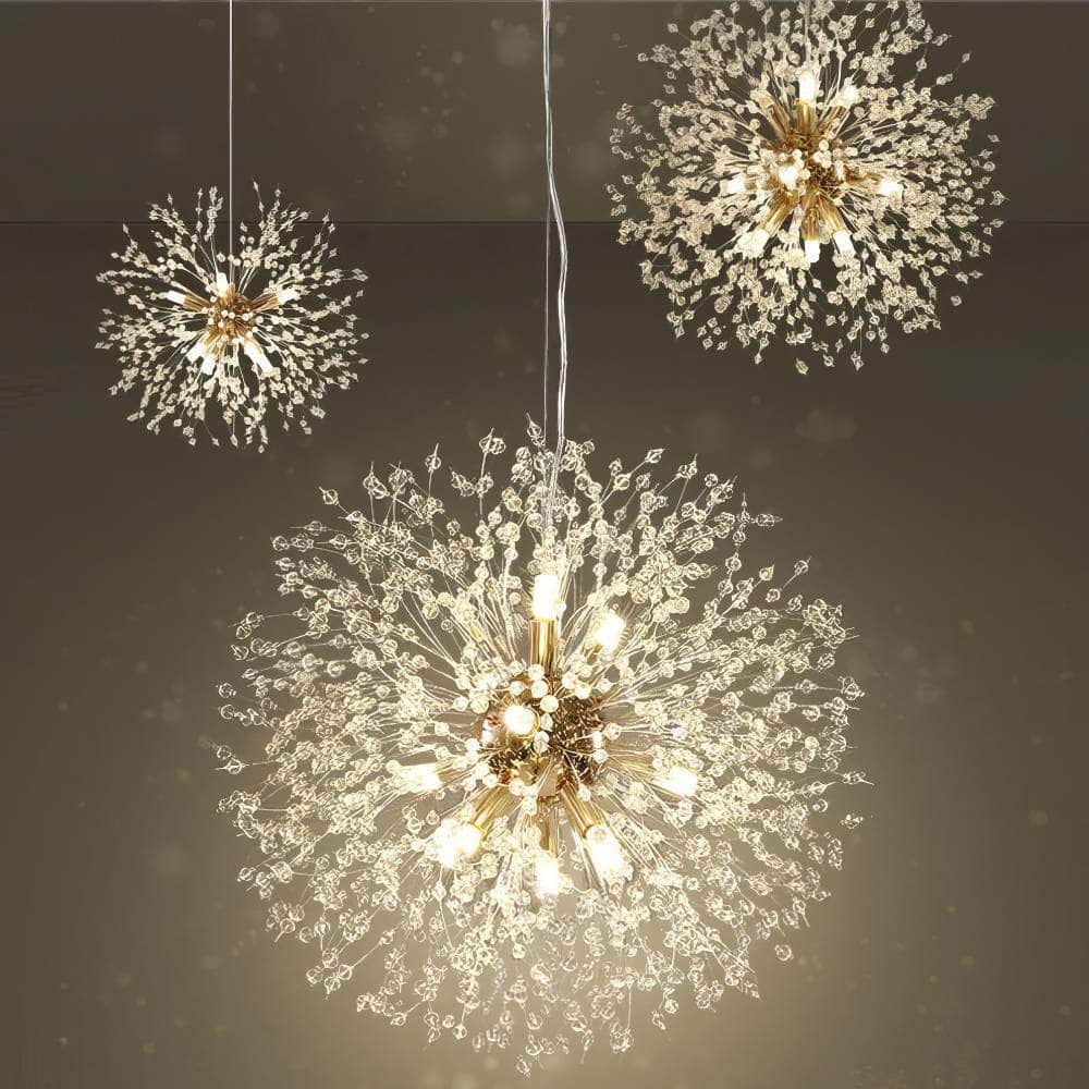 Modern Sky Star Crystal Pendant LED Lighting: Fireball Dandelion for Restaurant, Living Room, Bar - Art Danish Luminaire