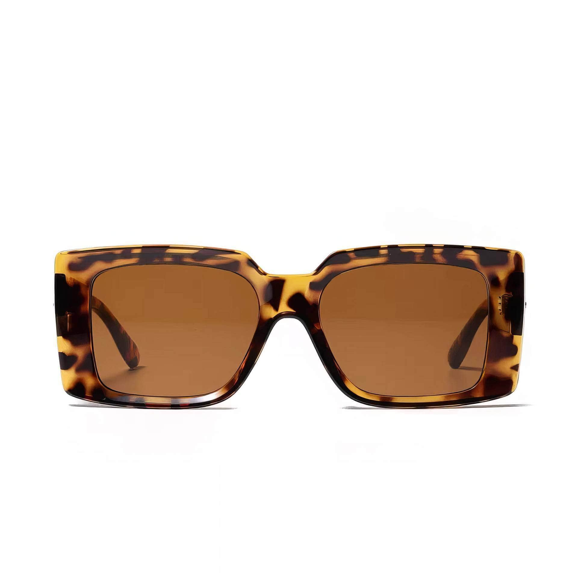 Modified Large Frame Sunglasses Leopard Tan / Resin