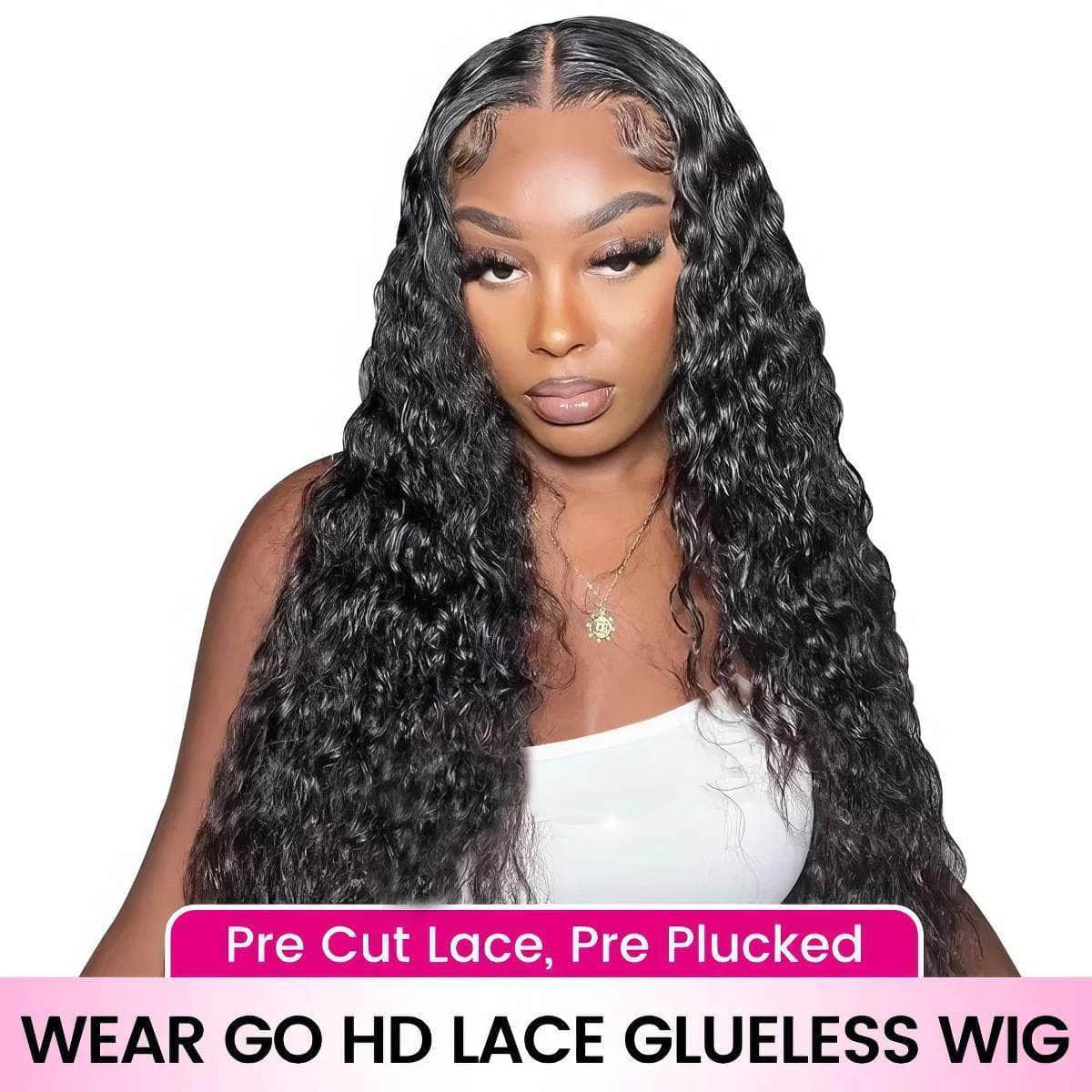 Mongolian Deep Wave Glueless Wig - 6x4 Lace Front, Human Hair, Ready To Wear, Pre-Plucked, Pre-Cut 12inches