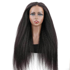 Mongolian Kinky Straight Glueless Wig - Wear And Go, 6x4 HD Lace Front, Ready To Wear, Pre-Plucked, Human Hair Wig