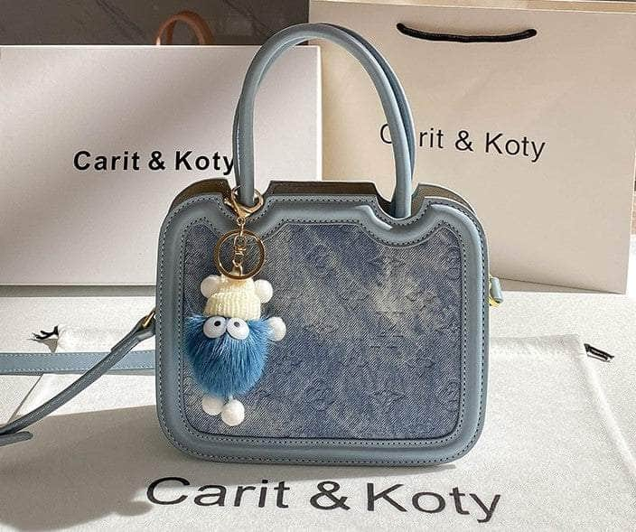 Monogram Detail Mini Handbag Blue