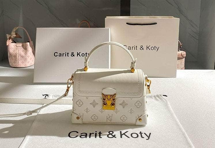 Monogram Detailing Petite Handbag White