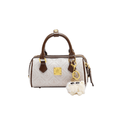 Monogrammed Casual Satchel Bag With Gold Metal Accent