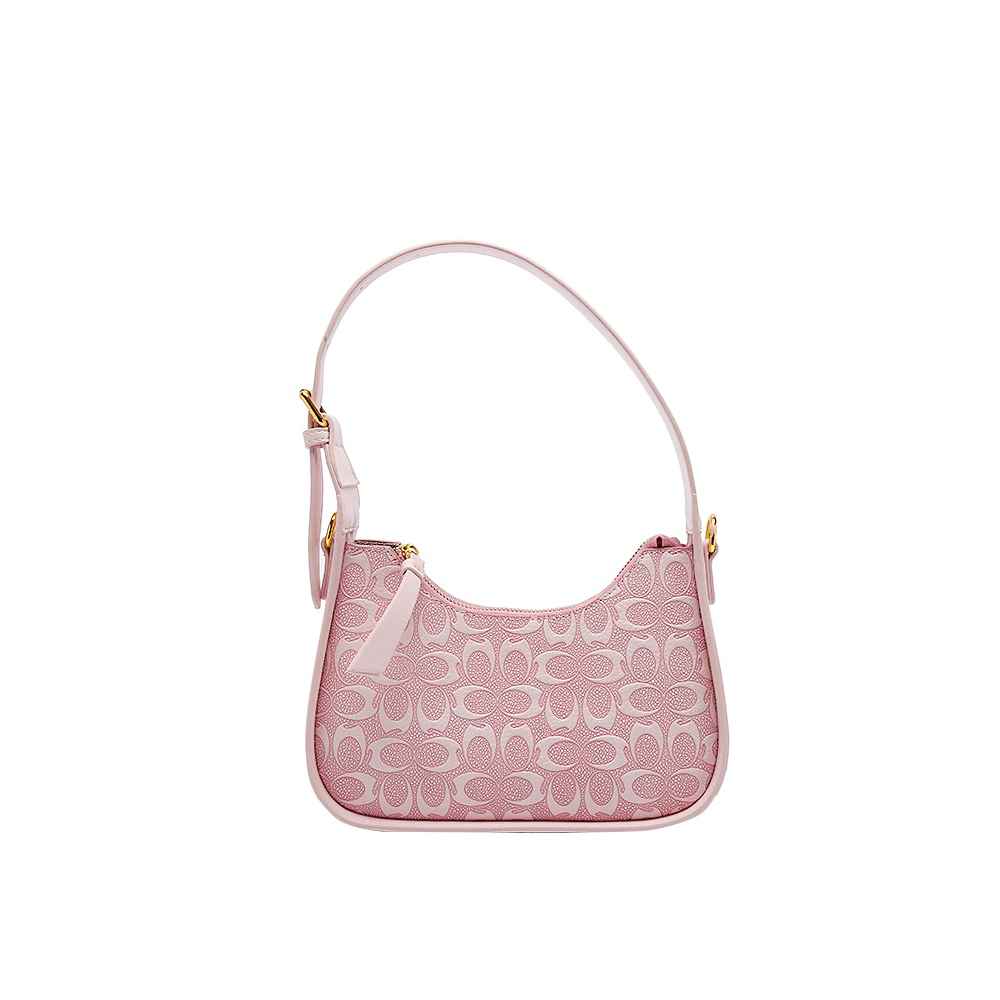 Monogrammed Pretty Pink Baguette Handbag