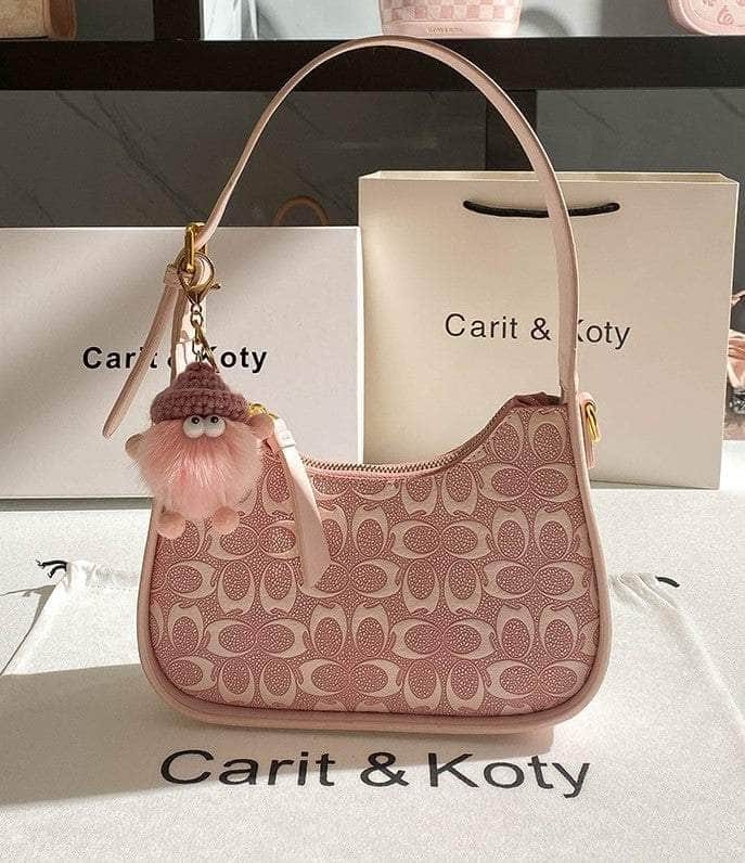 Monogrammed Pretty Pink Baguette Handbag