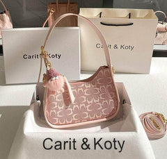 Monogrammed Pretty Pink Baguette Handbag