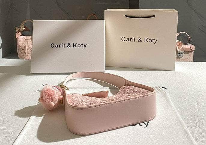 Monogrammed Pretty Pink Baguette Handbag