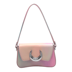 Moon-Shaped Metal Embellished Bag