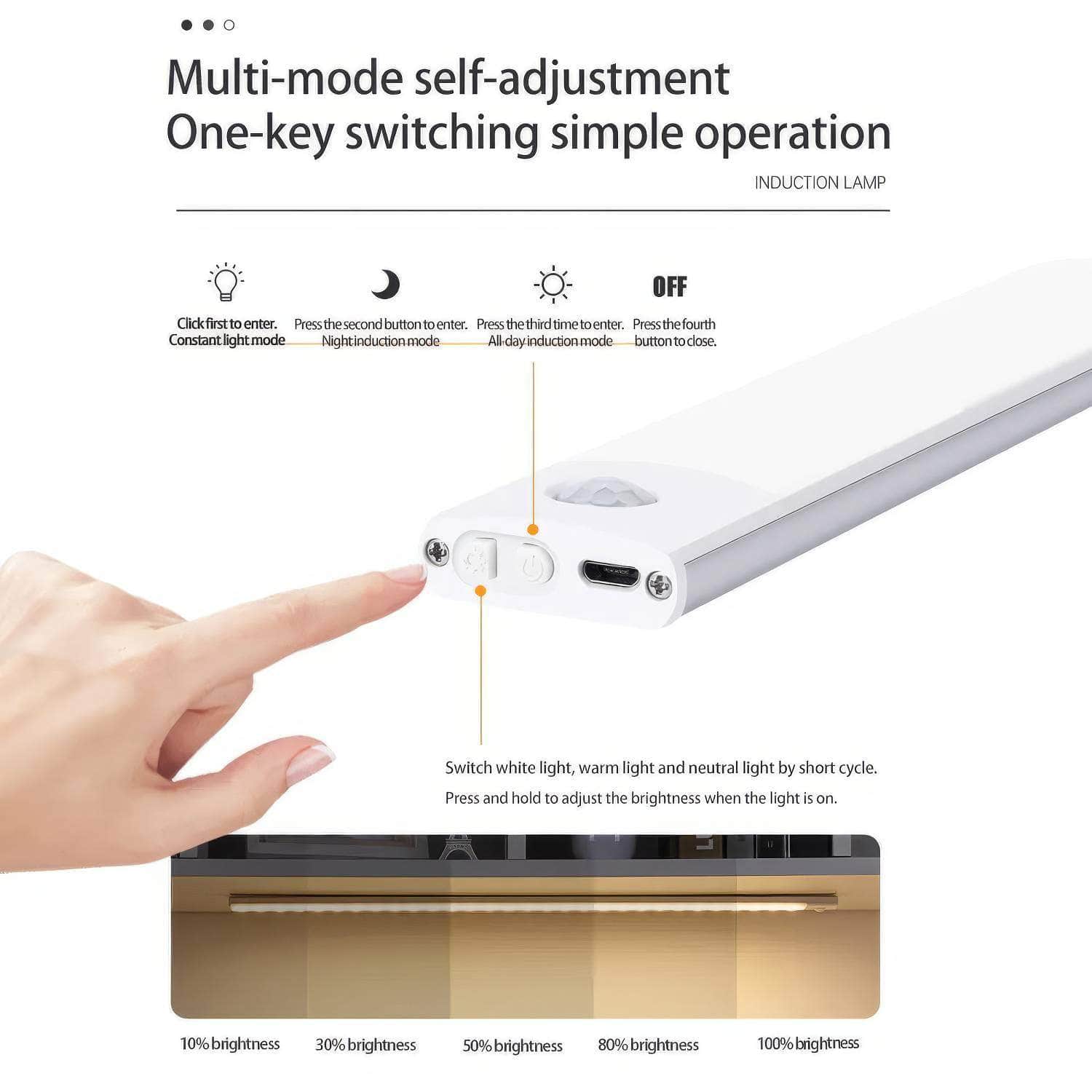 Motion Sensor Night Light: Wireless USB Under Cabinet Lamp