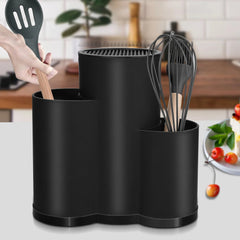 Multi-purpose Knife Holder - Kitchen Cutlery Storage Cylinder with Shelf for Knives and Utensils