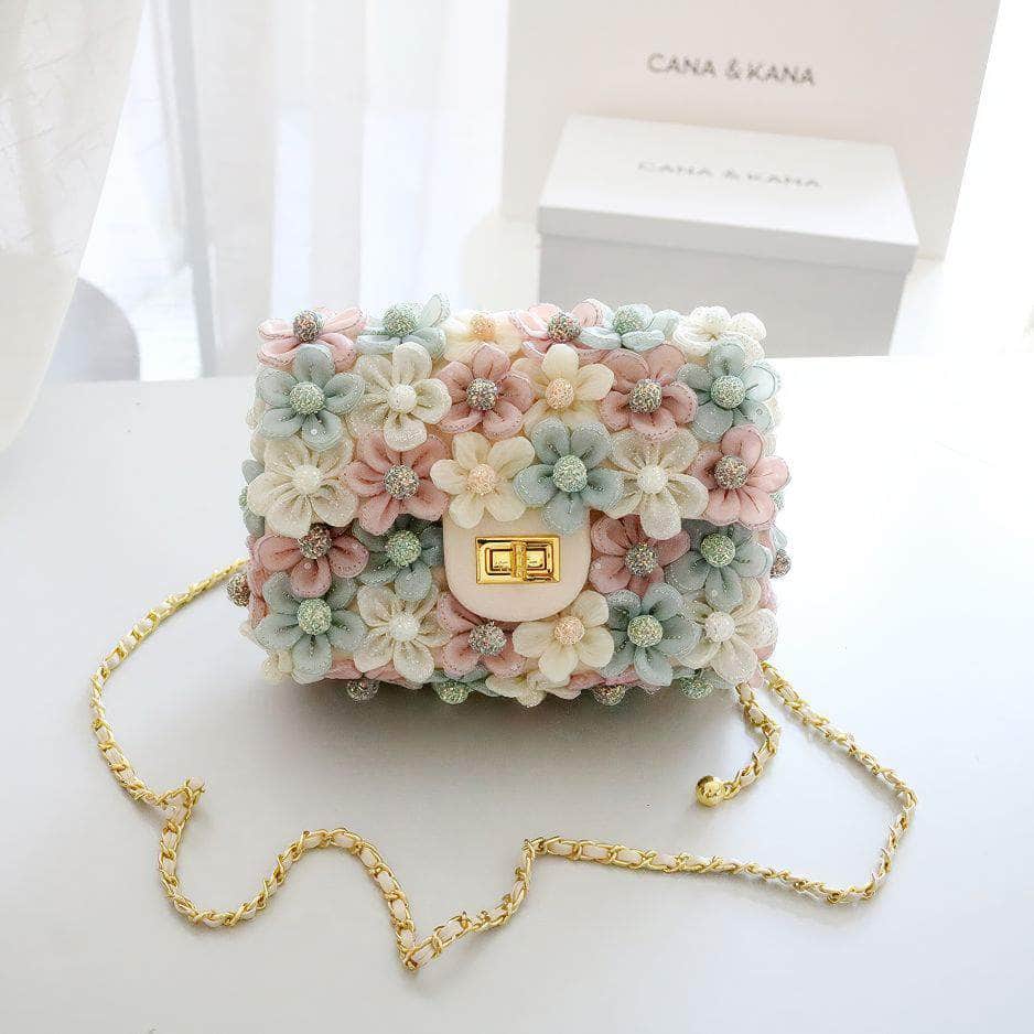 Multicolor 3D Floral Daisy Shoulder Handbag Multicolor